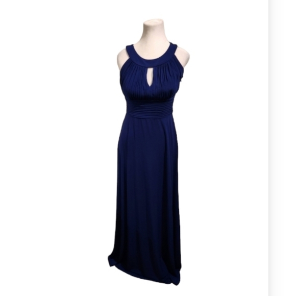 COPY - Blue Formal Maxi Halter Top Gown - Picture 1 of 7